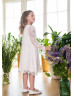 Long Sleeves Ivory Full Lace Flower Girl Dress